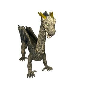 Kid Galaxy Poseable Dragon Action Figure Adventure Fantasy Toy  Gray 4.5 in